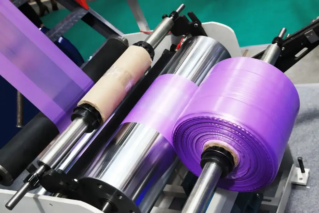 Fabricación de rollos de bolsas de plástico reciclado